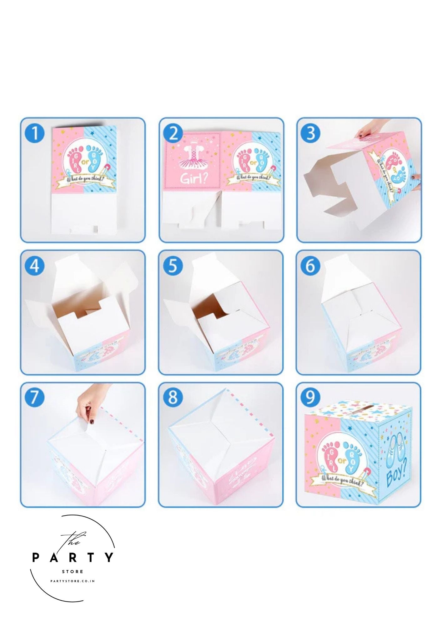 Baby Shower Voting Box with 50 Pieces Boy or Girl Ballot Cards Baby Shower Decorations