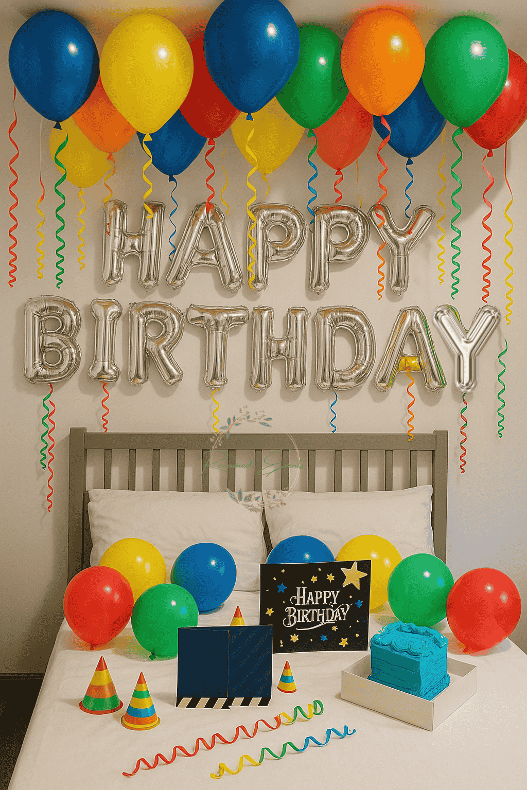 Simple Balloon Decoration for His Birthday at Home