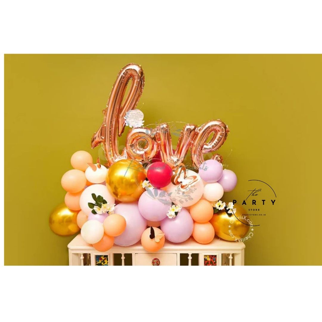 Balloon Bouquet with Cursive Love Foil