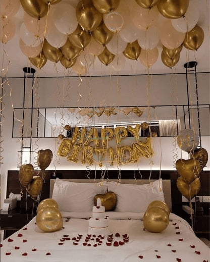 Birthday Surprise Decoration at Home with Age Foil &amp; Floating Balloons