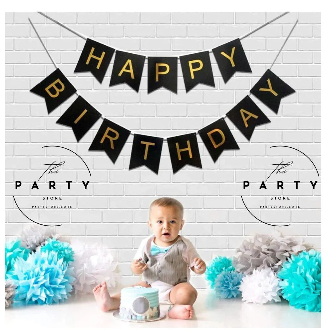 Happy Birthday Banner | Paper, Foil, Cursive Foil &amp; Bunting Decorations