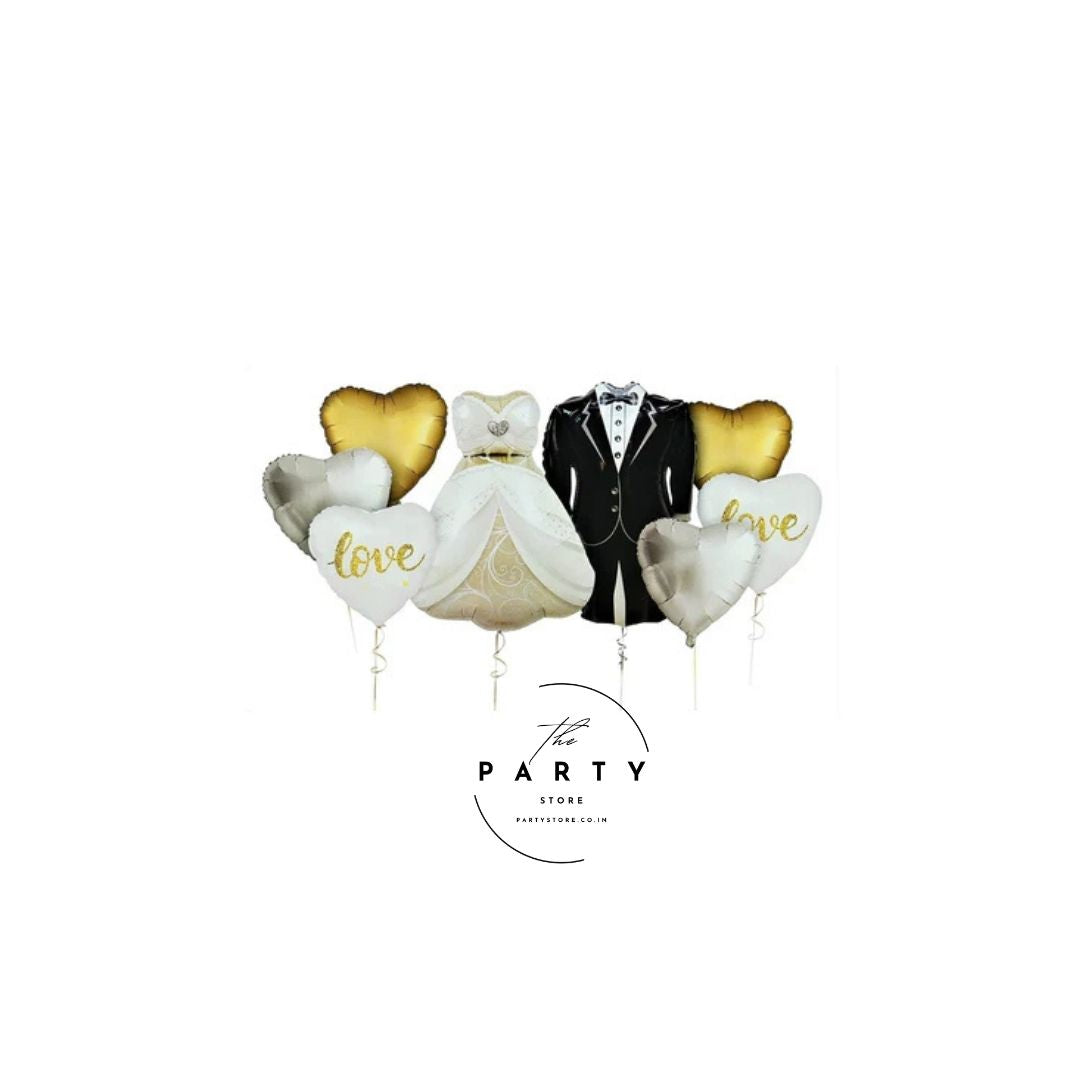 Bride Groom Dress Foil Balloon Love Balloon (Pack of 8)