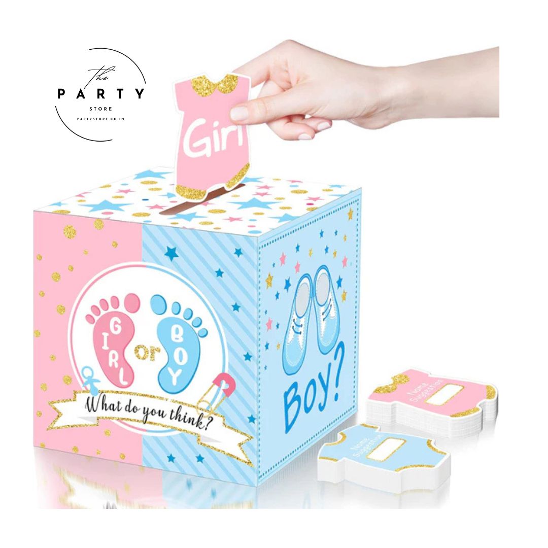 Baby Shower Voting Box with 50 Pieces Boy or Girl Ballot Cards Baby Shower Decorations