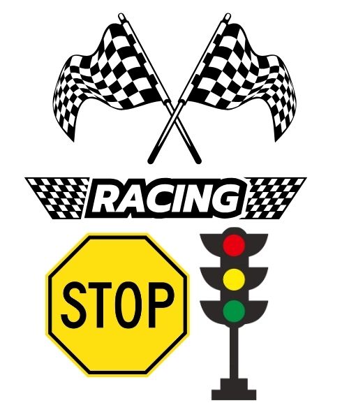 Racing Car theme cutouts for Birthday Party Decoration