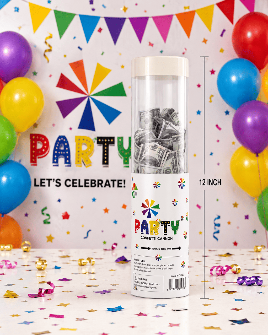 Confetti Cannon Party Popper – Gold, Heart &amp; Rose Petal Confetti Cannons | The Party Store