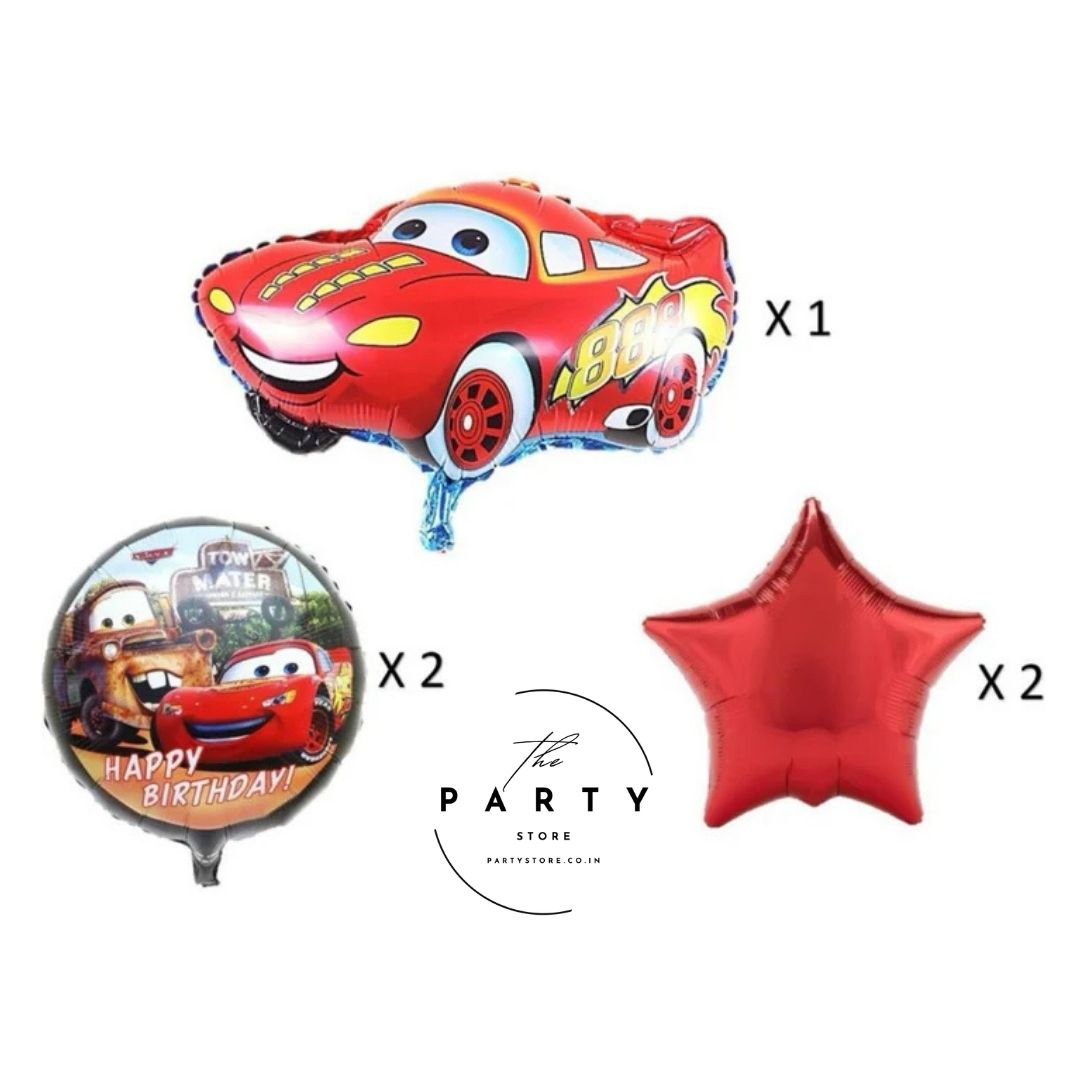 Car Theme Foil Balloon Set of 5