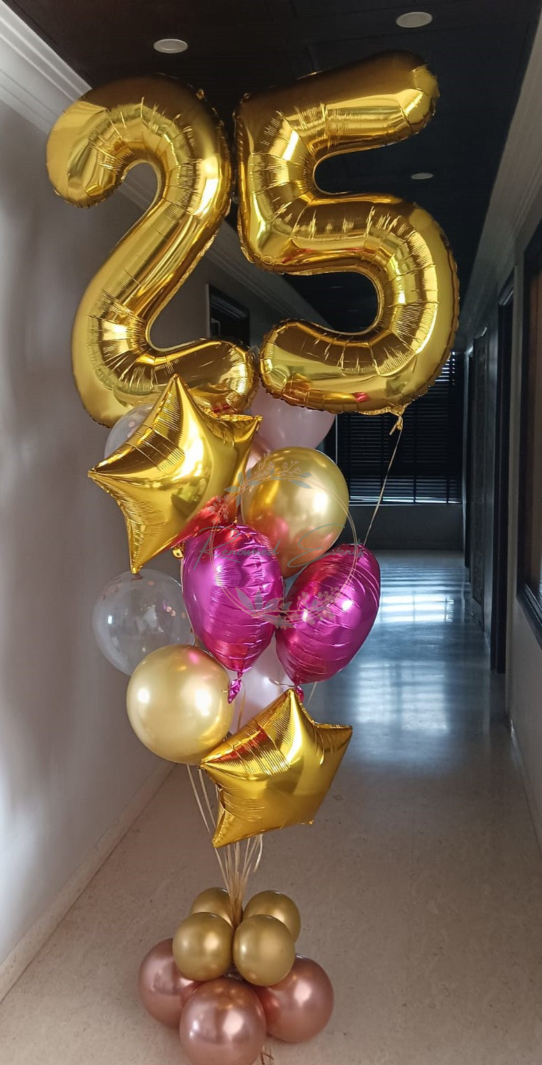 Cheers to 25 Years: Helium Balloon Bouquet for a Birthday Celebration
