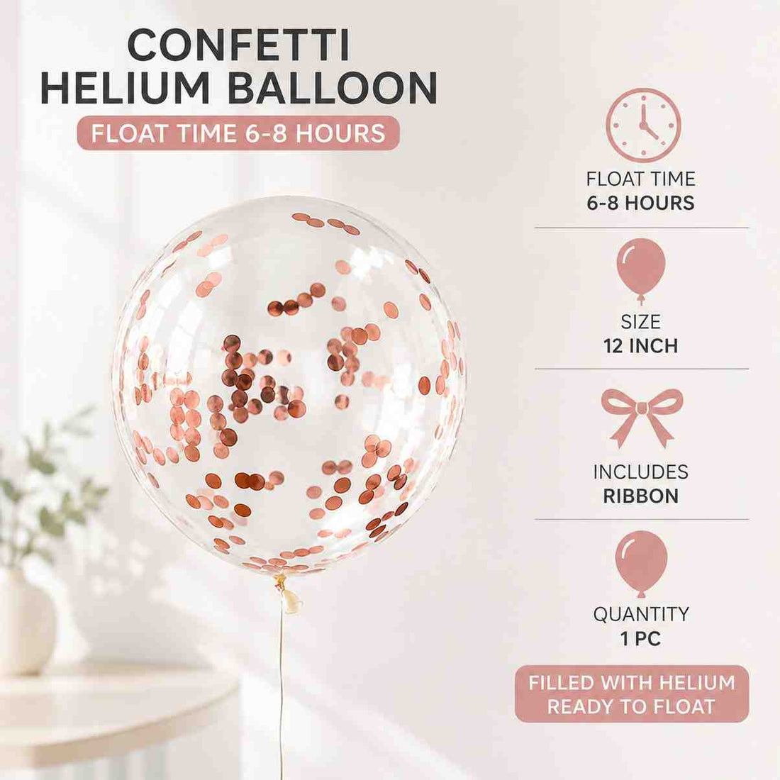 Confetti Helium Balloons Online | Transparent Floating Balloons | The Party Store