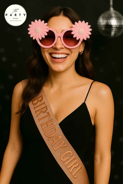 Glitter Flower Party Goggles – Fun Daisy Sunglasses for Haldi, Birthdays & Bachelorettes | The Party Store