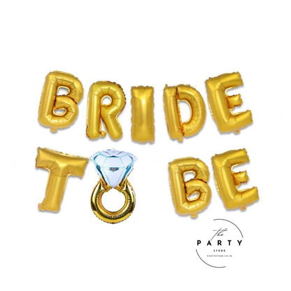 Foil Balloons Letter with Ring Decoration Kit for bachelor Party Shower Celebration (Bride Foil Balloons)