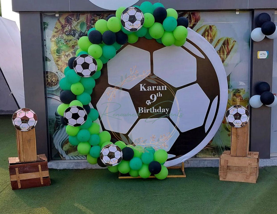 Football Theme Birthday Decoration with Personalized Backdrop &amp; Cutouts