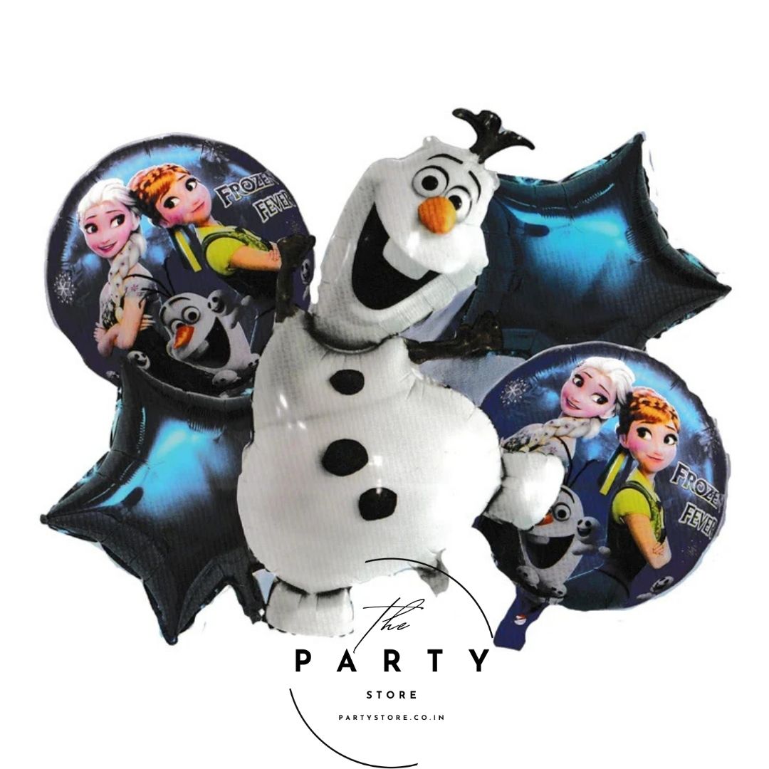 Frozen Olaf Theme Foil Balloons (Pack Of 5Pcs)