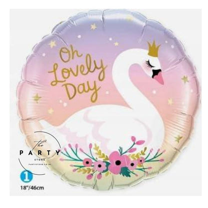 Graceful Swan with White Heart Balloon Decoration - Set of 5