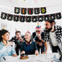 Retirement Black Polka Wall Banner for retirement party - The Party Store