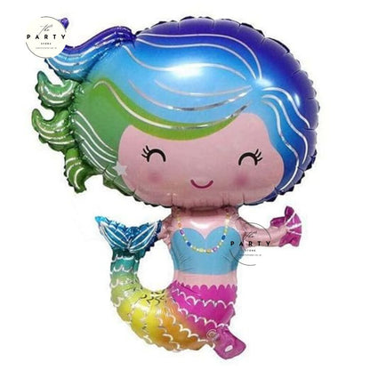 Mermaid Theme Birthday Foil Balloons for Kids, Girls Birthday Party Decoration
