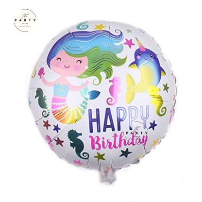 Mermaid Theme Birthday Foil Balloons for Kids, Girls Birthday Party Decoration