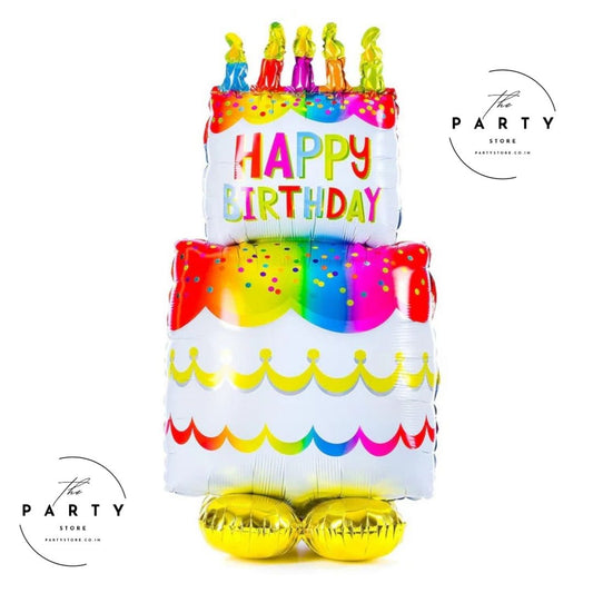 Happy Birthday Balloon | Colorful Birthday Cake Foil Balloon