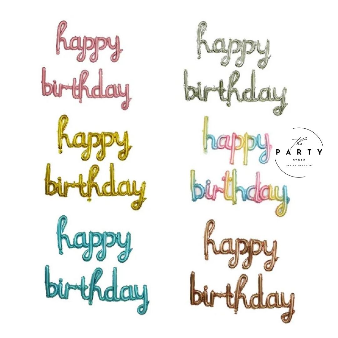 Happy Birthday Cursive Foil Balloon