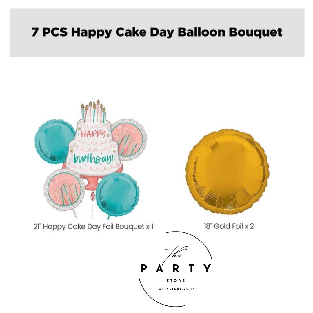 Happy Birthday Foil Balloons for Birthday Decorations - Set of 7 Pcs