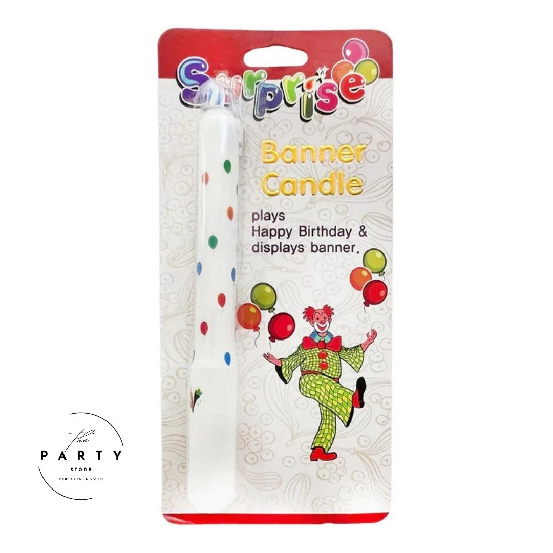 Happy Birthday Joker Banner Candle Cake Decoration