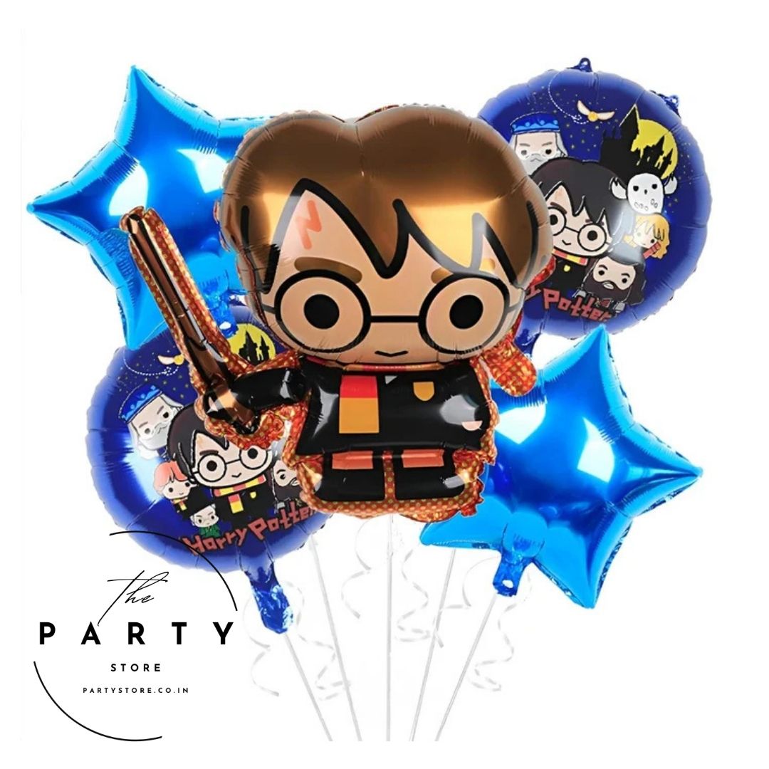 Harry Potter Theme Magic Foil Balloon for Birthday Party Decoration Chiller Party - Set of 5Pcs
