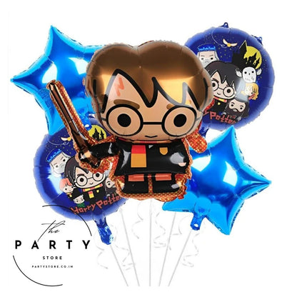 Harry Potter Theme Magic Foil Balloon for Birthday Party Decoration Chiller Party - Set of 5Pcs