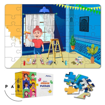 Hobbies Theme Jigsaw Puzzles for Kids Age 4+ Years | Home Repairs &amp; Volunteering | 36 Pcs Each | Includes Activity Sheets  | Unique Gift - Set of 2