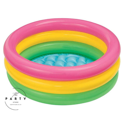 Inflatable Water Pool PVC Non-Slip Foldable Baby Bathtub 3 Rings Swimming Pool