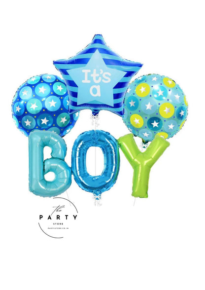 It’s a Boy Star and Round Foil Balloons (Pack of 4Pcs)