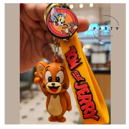 Jerry Cute Silicon 3D Keychain with Strap Charm &amp; Metal Hook