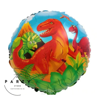 Jungle Theme Dinosaur Foil Balloons for Birthday Decoration - Pack of 5 Pcs