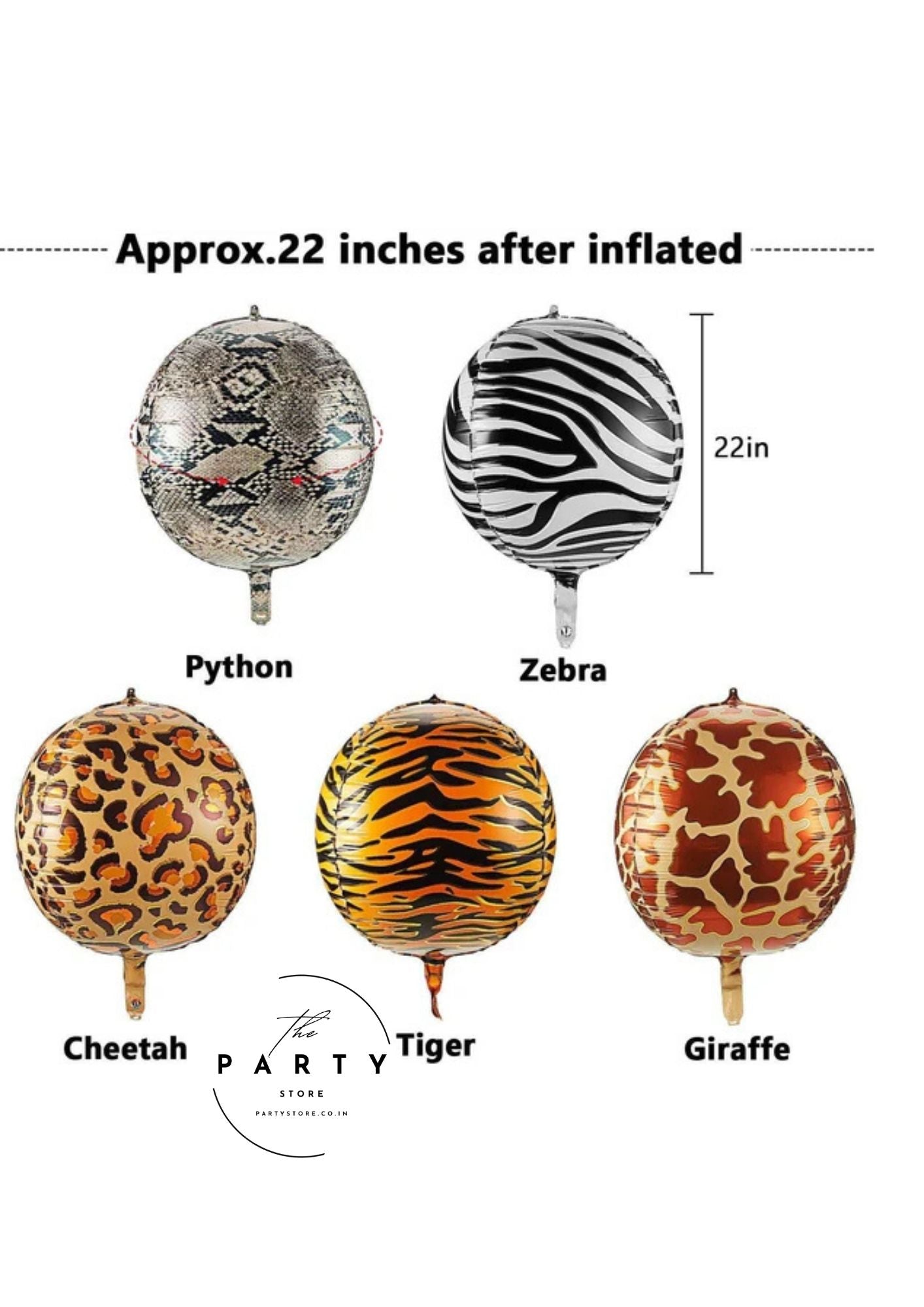 Jungle Theme Animal Print Helium Inflatable 4D Foil Balloons