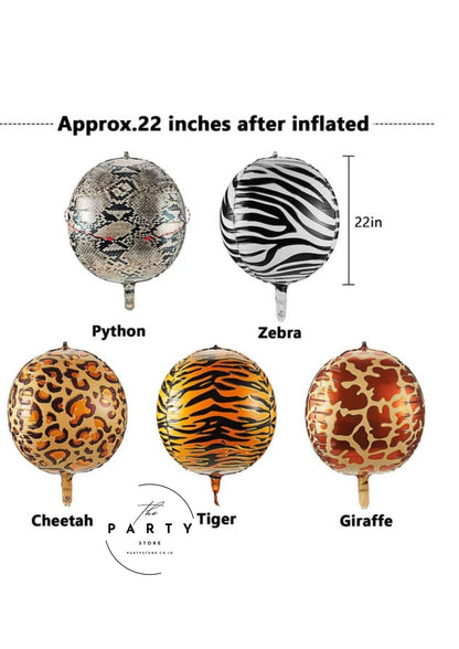 Jungle Theme Animal Print Helium Inflatable 4D Foil Balloons
