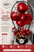 Heart balloon bouquet with &