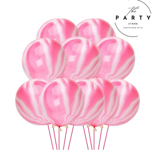 Marble Print Rainbow Metallic Party Balloons (10 Pcs)
