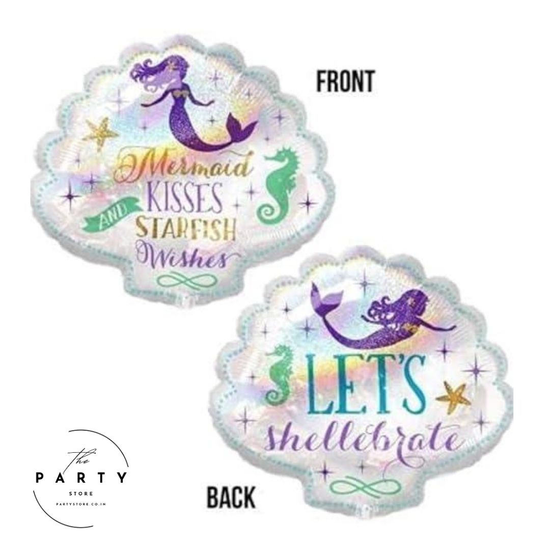 Mermaid Kisses and Starfish Wishes Foil Balloon (Pack of 5Pcs)