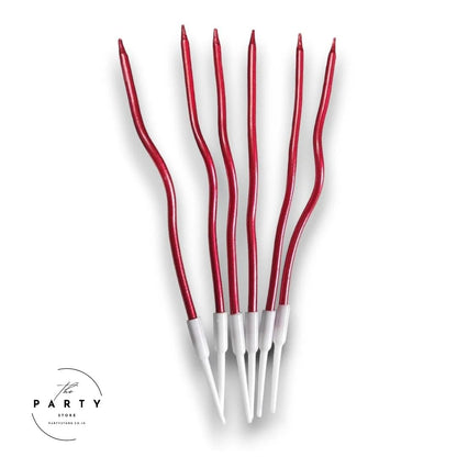 Metallic Colors Cake Toppers Twisty Spiral Candles (Pack of 6)