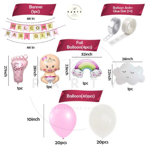 Welcome Baby Decoration-New Born Baby Welcome Home Kit 47Pcs