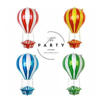 Parachute Shape Hot Air Balloon Foil Balloons Turkey Istanbul Theme (Pack of 4Pcs)