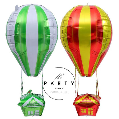 Parachute Shape Hot Air Balloon Foil Balloons Turkey Istanbul Theme (Pack of 4Pcs)