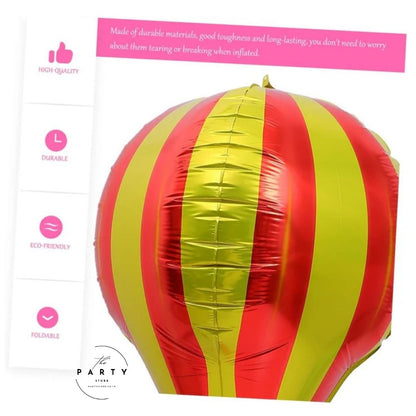 Parachute Shape Hot Air Balloon Foil Balloons Turkey Istanbul Theme (Pack of 4Pcs)