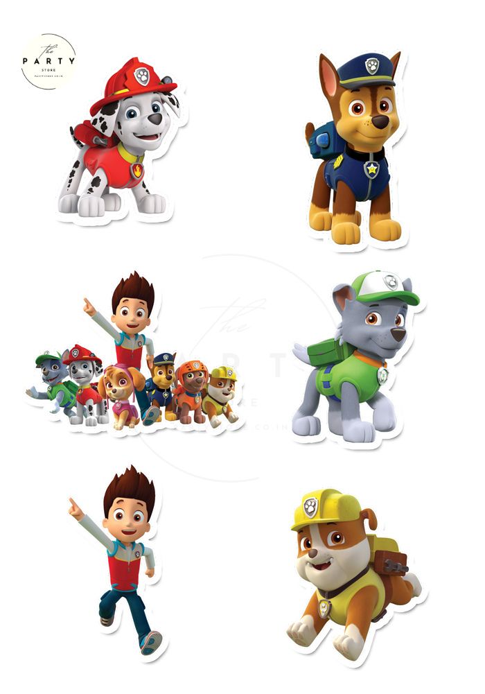 Paw petrol Theme Party Cutouts