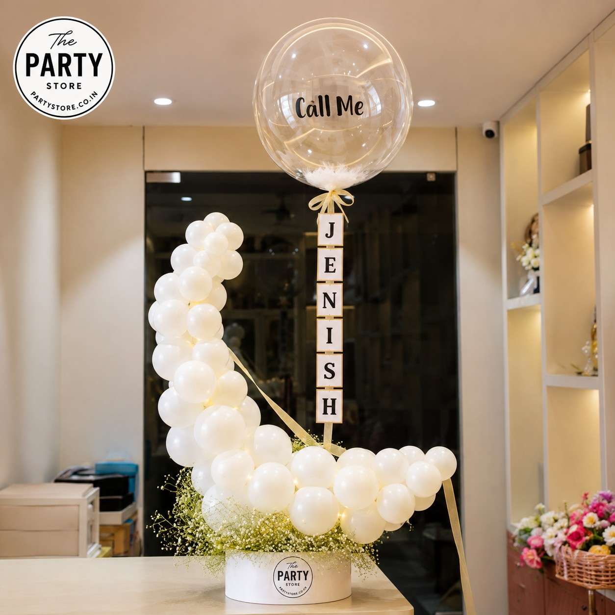 Personalized Naming Ceremony Balloon Bouquet with Name | The Party Store