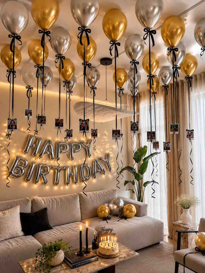 Premium Birthday Room Decor with Balloons, Photos &amp; Ribbon Bows | Party Store