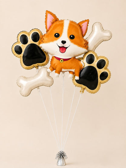 Puppy Birthday Helium Balloon Set | Dog Theme Balloons