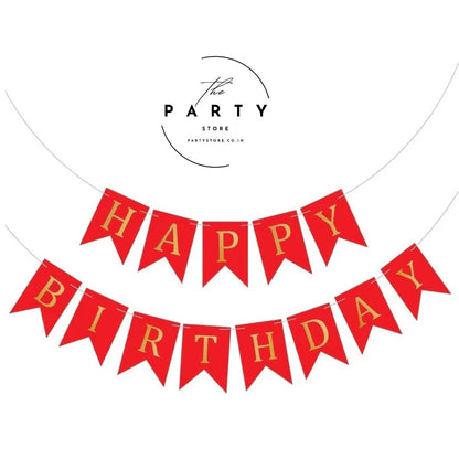 Happy Birthday Banner | Paper, Foil, Cursive Foil &amp; Bunting Decorations