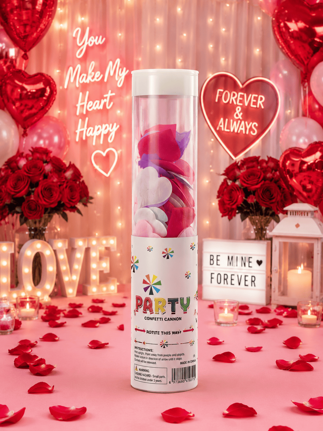 Confetti Cannon Party Popper – Gold, Heart &amp; Rose Petal Confetti Cannons | The Party Store