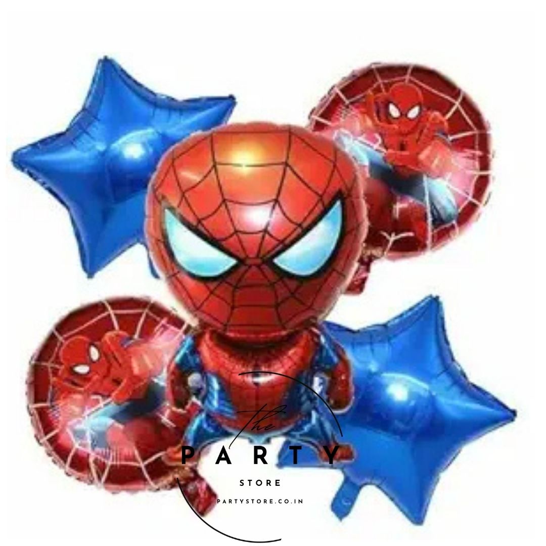 Spiderman 5pc Helium Inflatable foil Balloon set