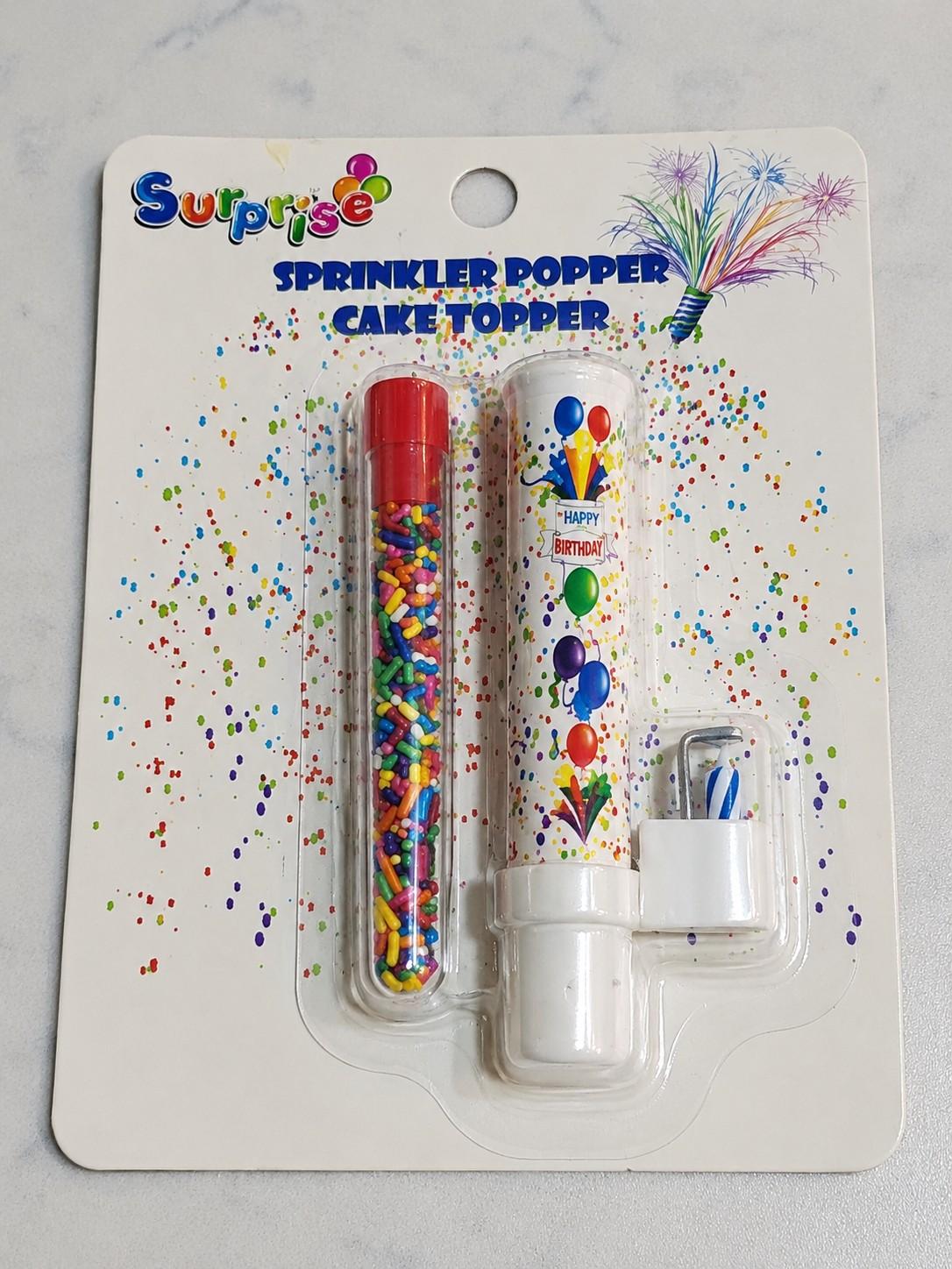 Sprinkler Popper Cake Topper Candle | Birthday Sparkler Cake Decoration for Parties