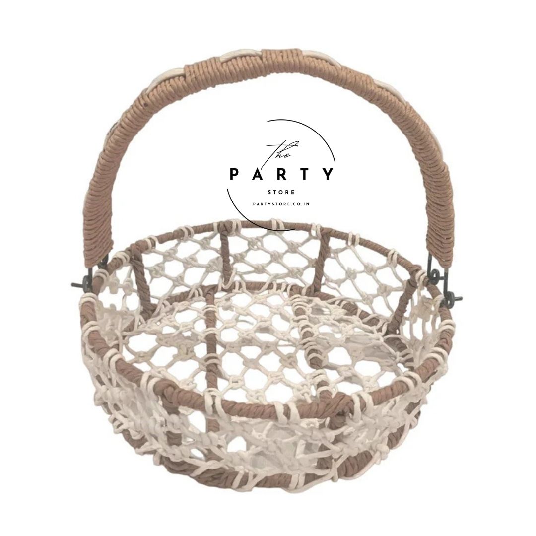 Metal Jute Basket Gift Hamper Baskets for Packing Gifts Storing Fruits And Vegetables